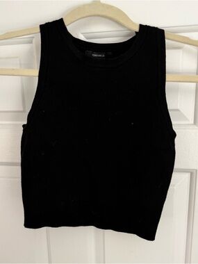 Forever 21 Black Ribbed Crop Tank | Size XS | Minimalist Staple